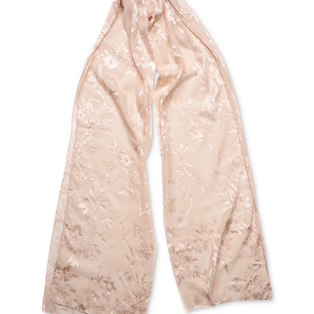 INC International Concepts Floral Embroidered Scarf - Champagne/Blush